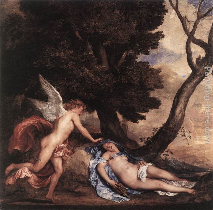 Cupid and Psyche painting - Sir Antony van Dyck Cupid and Psyche art painting